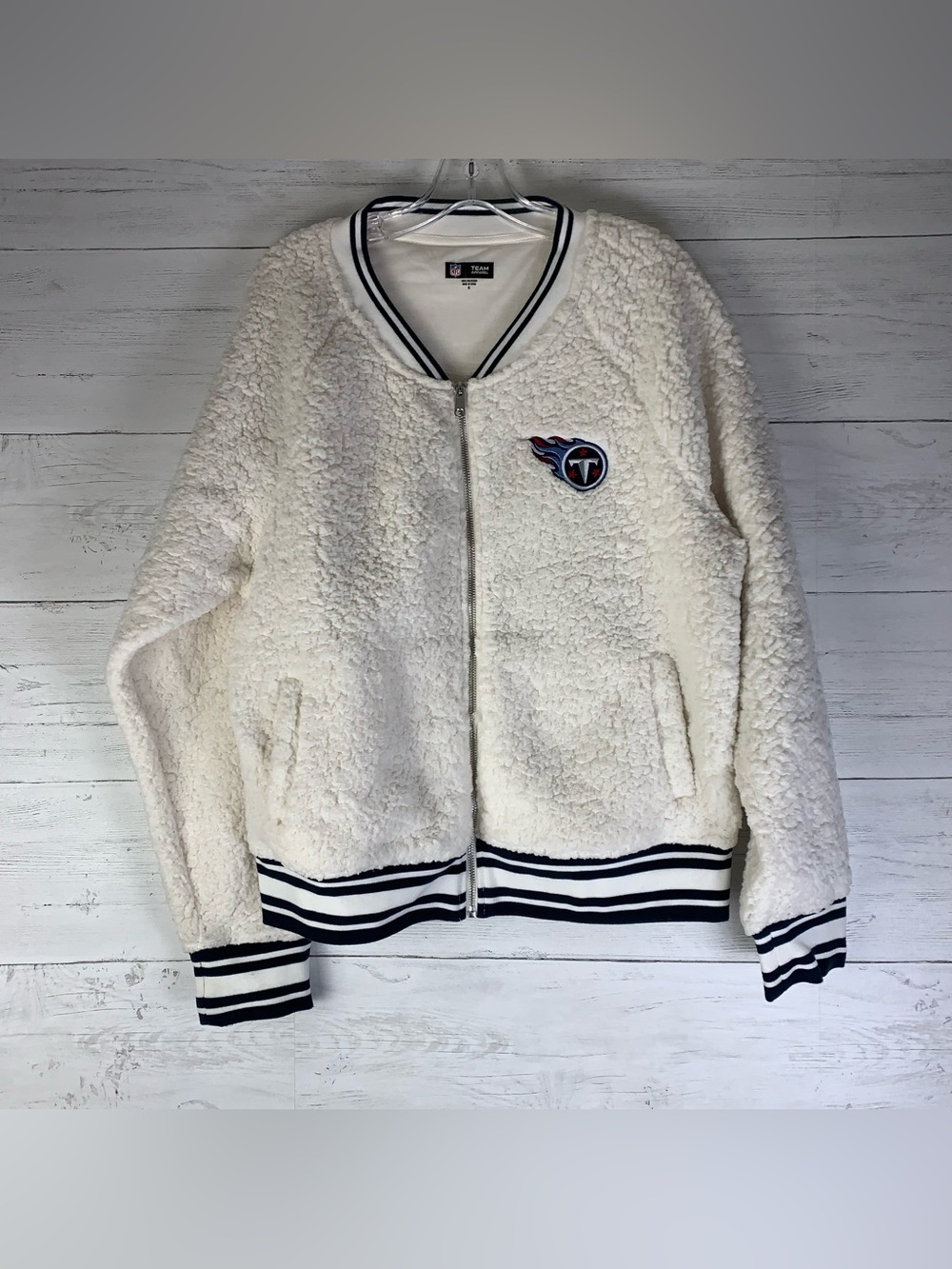 NFL Team Apparel Tennessee Titans fleece sherpa full zip jacket womens size XL